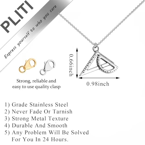 PLITI Architect Necklace Architecture Gift Architectural Engineer Gift Architect Student Gift Geometry Ruler Gift2