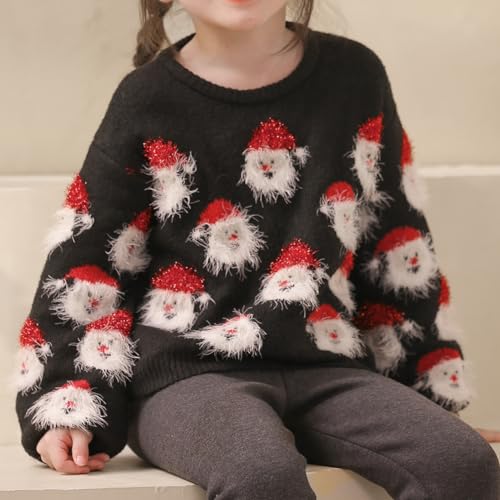 Image of Christmas Sweater for Women, Cute Long Sleeve Crew Neck Santa Claus Knitted Sweater Ugly Christmas Sweater Pullover Top