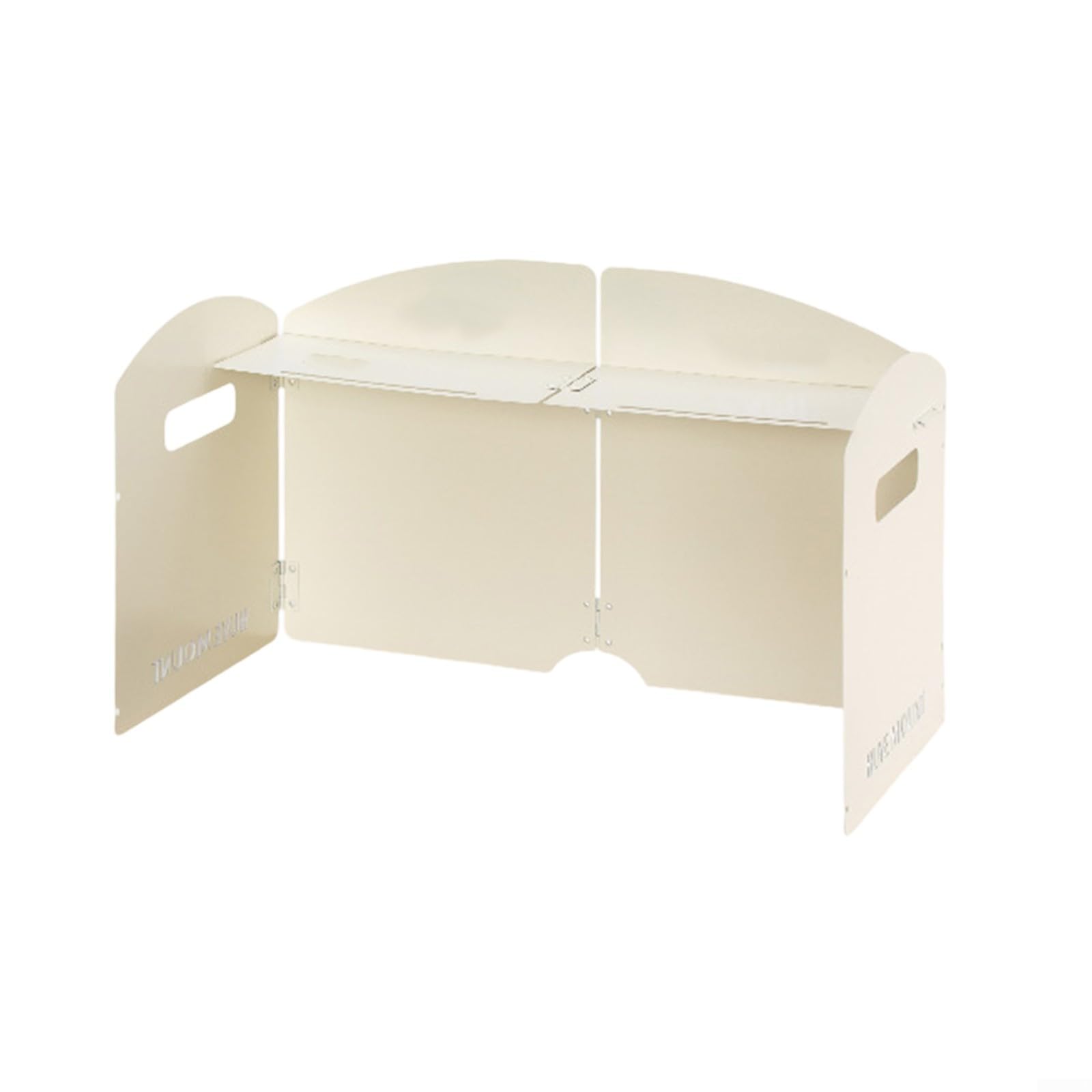 Windproof Folding Gas Stove Windshield with Metal Panels for Camping and Outdoor Cooking, Designed for Easy Storage and Wind Resistance (4-plate White)