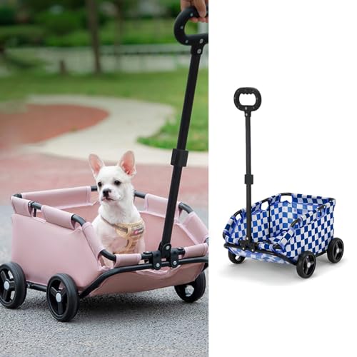 MANON ROSA Dog Stroller 4 Wheels Folding Dog Cart for Travelling Shopping Walking Playing for Small Pet Dogs Cats Puppies Kittens (Blue)