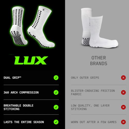 Image of Lux Dual Grip Soccer Socks for Men & Women - DualGrip Engineered for Performance & Comfort - Anti-Slip Grip Socks for Soccer