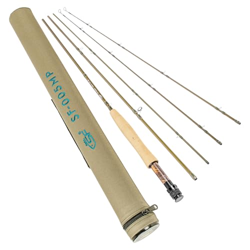 SF SF-005MP 8 FT 6 Inch 4wt-4 Sections Fly Fishing Rod Advance Multi-Purpose Freshwater Fly Rod IM8 Carbon Fiber with Carrying Tube and Extra Rod Tip Section Medium-Fast Action