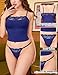 Avidlove Women Sexy Square Neck Tank Top Summer Y2K Going Out Basic Modal Sleepwear Lingerie PJ Set Lace Trim Camisole Navy Blue X-Large