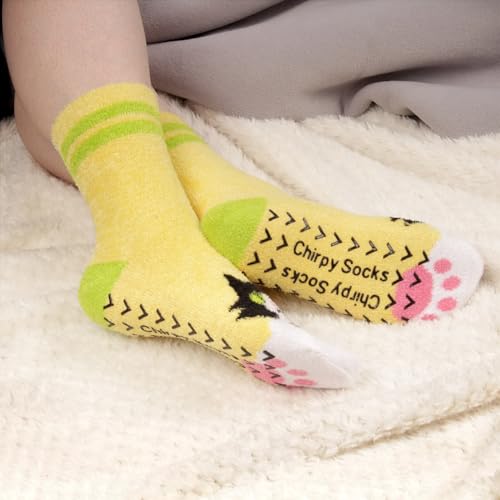 Image of BambooMN Super Soft Warm Cute Women's Animal Non-Slip Fuzzy Fluffy Crew Winter Home Socks