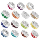 DIYEAH 15pièces Autocollants à Points Ronds Étiquettes Circulaires Inscriptibles Ruban ...