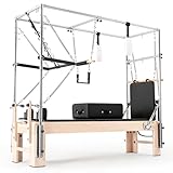 Pilates Cadillac Reformer Kit – Deluxe Premium Maple Machine with Reformer Box, Jump Board & Adjustable Resistance, Smooth Glide for Home or Studio, Black