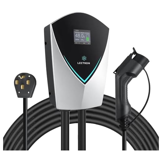 Lectron V-Box Level 2 EV Charger - 48 Amp Electric Vehicle Charging Station - Powerful Level 2 EV Charging (240V) with NEMA 14-50 Plug and Energy Star Certified for J1772 EVs