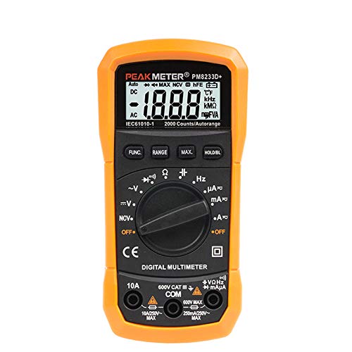 Preisvergleich Produktbild VerneAnn Digitalmultimeter PM8233D Spannungstester Amperemeter Handkontinuitätskapazität Auto Ranging 2000 Zählungen LCD-Anzeige Frequenzwiderstandsdiode Tragbare ntergrundbeleuchtung
