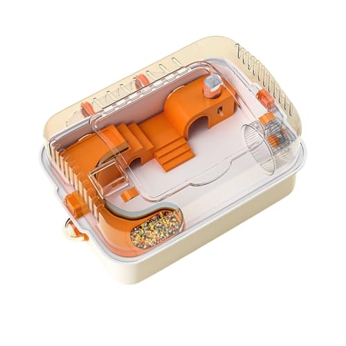 ハムスターケージ 小動物用ケージ 透明 組立式 給水ボトルなど含めて 換気と放熱 持ち運びやすい お掃除しやすい 通気穴いっぱい 華やかなオ ジヴィラハムスターおもちゃ (オレンジ)