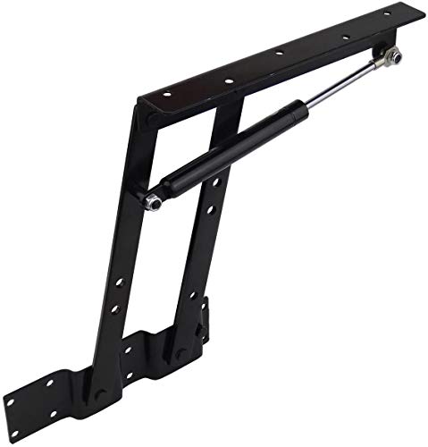 Image of GreatBBA 2pcs Folding Lift up Top Coffee Table Lifting Frame Desk Mechanism Hardware Fitting Hinge Spring Standing Rack Hinge Rack Bracket (Gas Hydraulic) | Hinge brackets only,screws not included,for lift top coffee tables,folding desks,storage tops and bench tops
