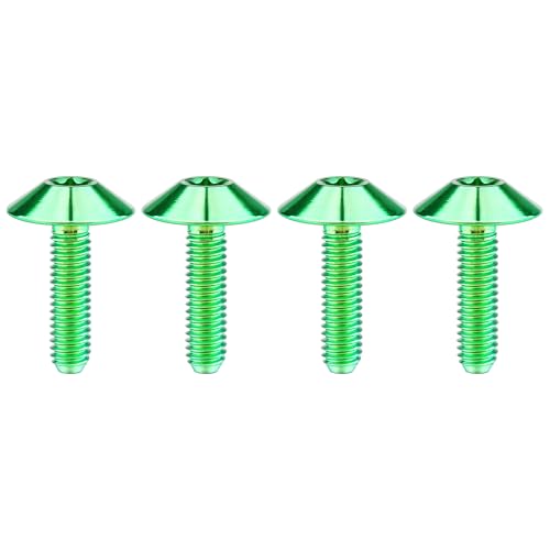Titanium M4 M5 M6 Button Torx Head Bolt Screw (Green, M5x15mm)