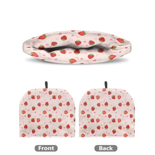 Image of Tea Pot Cover Red Strawberry Print Teapots Cosy Insulated Tea Cozies Home Kitchen Decoration Teapot Dust Cover Warming Tea Kettle Quilt Creative Gifts for Party