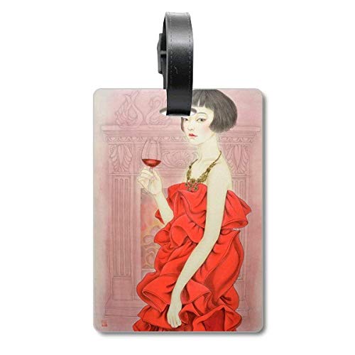 Étiquette de valise peinture chinoise rouge accessoire bagage
