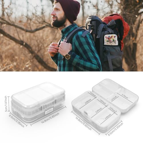 Image of FYY Travel Pill Organizer, Large Weekly Medicine Pill Organizer-Clear