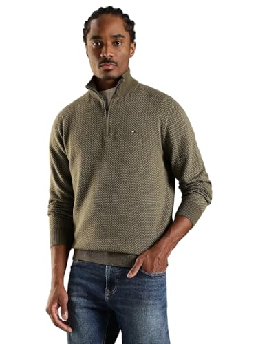 Image of Texture Regular Fit Cotton Sweater