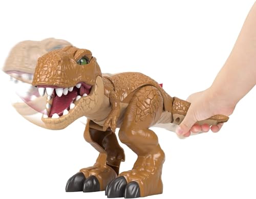 Preescolar, Toy Imaginext Jurassic World, T-Rex Acción de Combate, Juguete para niños de 3 años en adelante con Puntos de articulación para Movimientos Reales