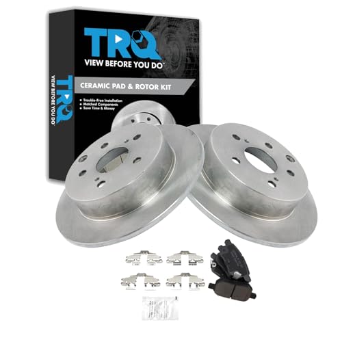Image of TRQ Rear Brake Pad and Rotor Set Ceramic Compatible with 2010 Toyota Matrix
