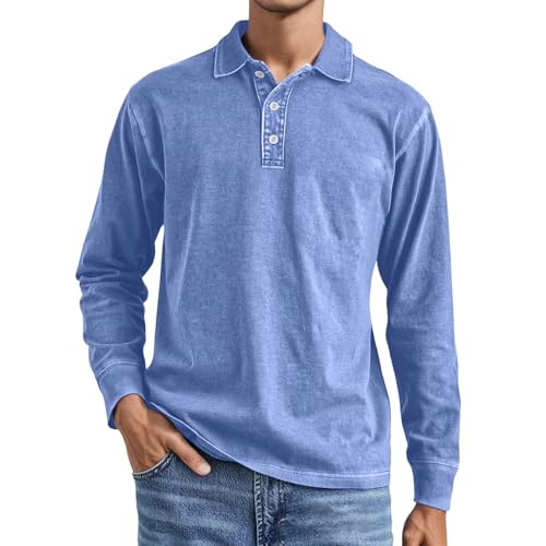 Polo vintage homme col en V boutonné aux finitions soignées