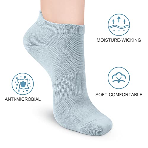 Yuhoea Womens Ankle Socks 5 Pairs Cozy Soft Cotton Socks For Women Low Cut Athletic Ventilation Casual Cute Socks One Size 5-9 #TOP2