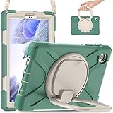 ORIbox Commute Case for Samsung Galaxy Tab A7 lite [8.7 Inch] 2021, Heavy Duty Rugged Protective, 3 in 1 Shockproof Bumper with 360° Ring Holder Kickstand, Commute Green, Tab A7 lite 8.7"