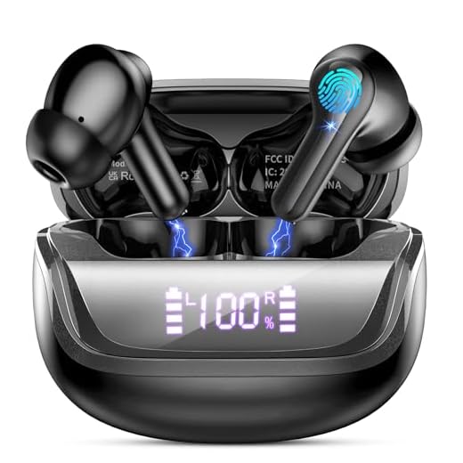 Cuffie Bluetooth Cuffie Bluetooth, Auricolari Bluetooth 5.4 Wireless, 45 Ore Stereo HiFi Immersivo, Cuffiette In Ear con 4 ENC Cancellazione Rumore Mic, IP7 Impermeabili Touch Control Cuffie Senza Fili per iOS/Android