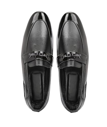 Image of Men's Glossy Patent Finish Slip-On Design Loafer Shoes for Office Party Wedding & Business Wear