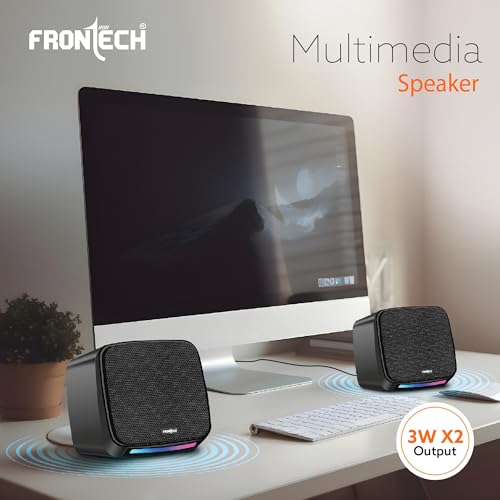 FRONTECH 2.0 USB Powered Multimedia Speakers with RGB Lights | 2 x 3W Drivers (5.2 cm) | AUX Connectivity | for Laptop, PC, Mobile | 1 Year... - Image 2