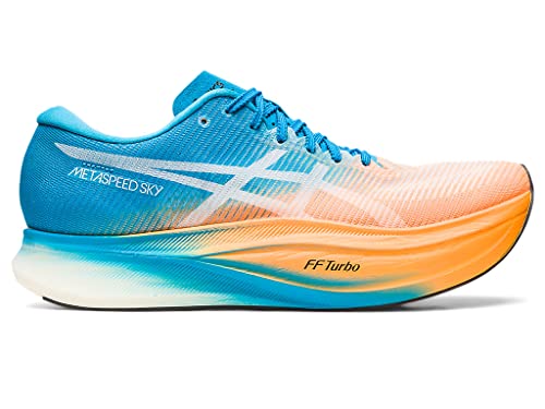 ASICS Unisex METASPEED Sky+ Running Shoes, 12M / 13.5W, Orange POP/Island Blue