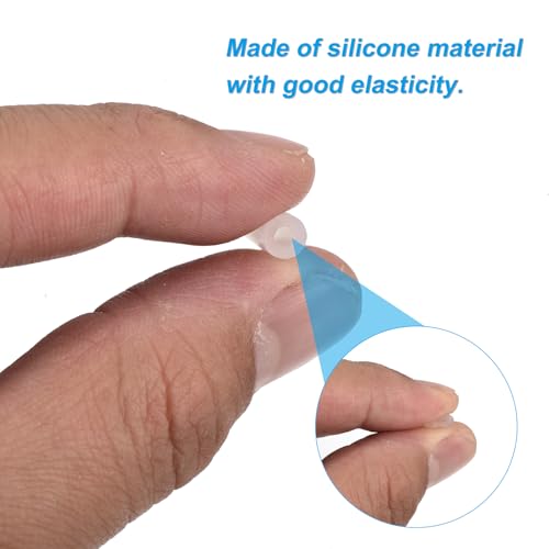 Image of uxcell 88Pcs Silicone End Caps, 2.8mm(1 /8 inch) ID 13mm(1 /2 inch) Height Round Rubber Elastic Screw Thread Protectors Soft Flexible Screw Bolt Covers Caps for Metal Tube Rod Bolt, Clear