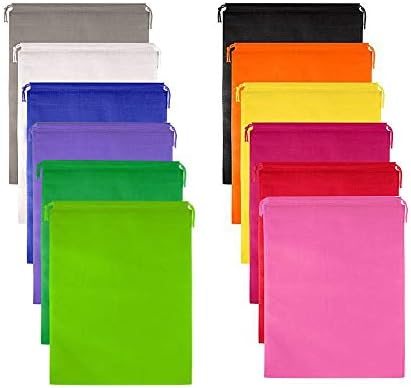 12 PCS Travel Shoe Bags, Non-Woven Drawstring Shoe Storage Bags For Men and Women Travel Packing Shoe Organizers, X-Large, Rainbow