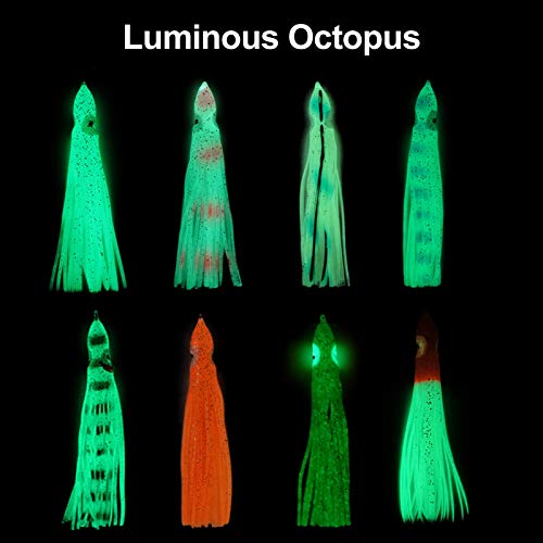 Iscas luminosas em forma de polvo, 5 peças/conjunto de 9 cm luminosas macias em forma de polvo falso