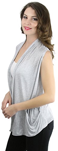 Image of ToBeInStyle Womens Open Front Casual Shrug Lightweight Layering Cardigan Sleeveless or Short Sleeve