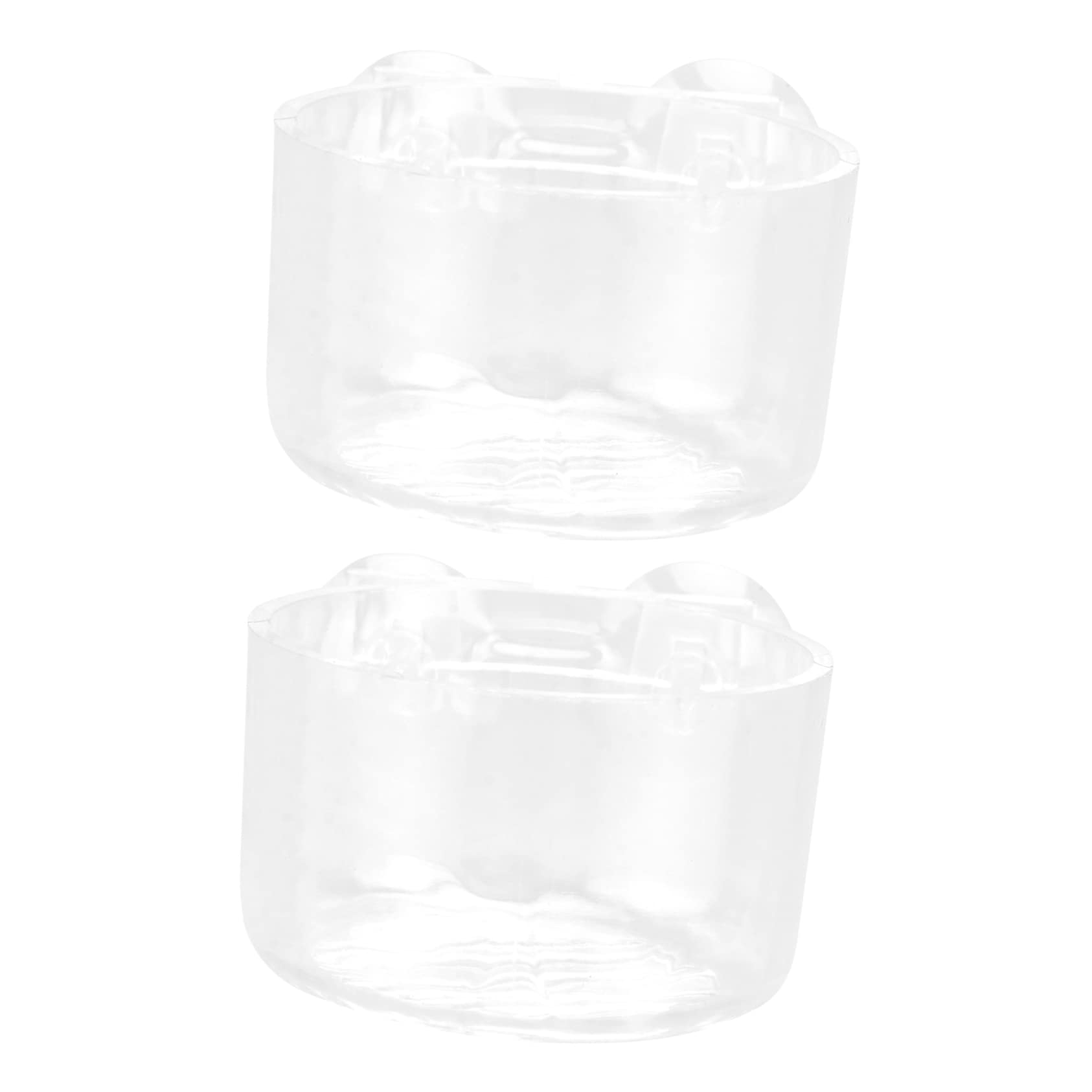 GANAZONO 2pcs Fish and Shrimp Feeder Fish Bowl Suction Cup Fish Food Feeding Cup Aquatic Automatic Pet Feeder Removable Wall Hooks Tanks Air Pump for Aquarium Container Transparent Acrylic