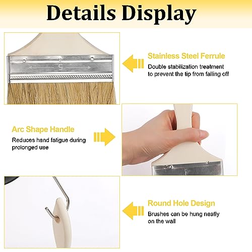 Multipurpose Paint Brush, 2 pcs Large Fence Paint Brush 4.9 inch, 3.9 inch, Thick Masonry Painting Brushes for Varnishing, Staining, Wood, Wall, Shed, Decking, Furniture 3 Multipurpose Paint Brush, 2 pcs Large Fence Paint Brush 4.9 inch, 3.9 inch, Thick Masonry Painting Brushes for Varnishing, Staining, Wood, Wall, Shed, Decking, Furniture - Image 3