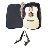 Journey Instruments Solid Sitka Collapsible Travel Guitar with Folding ABS Guitar Stand
