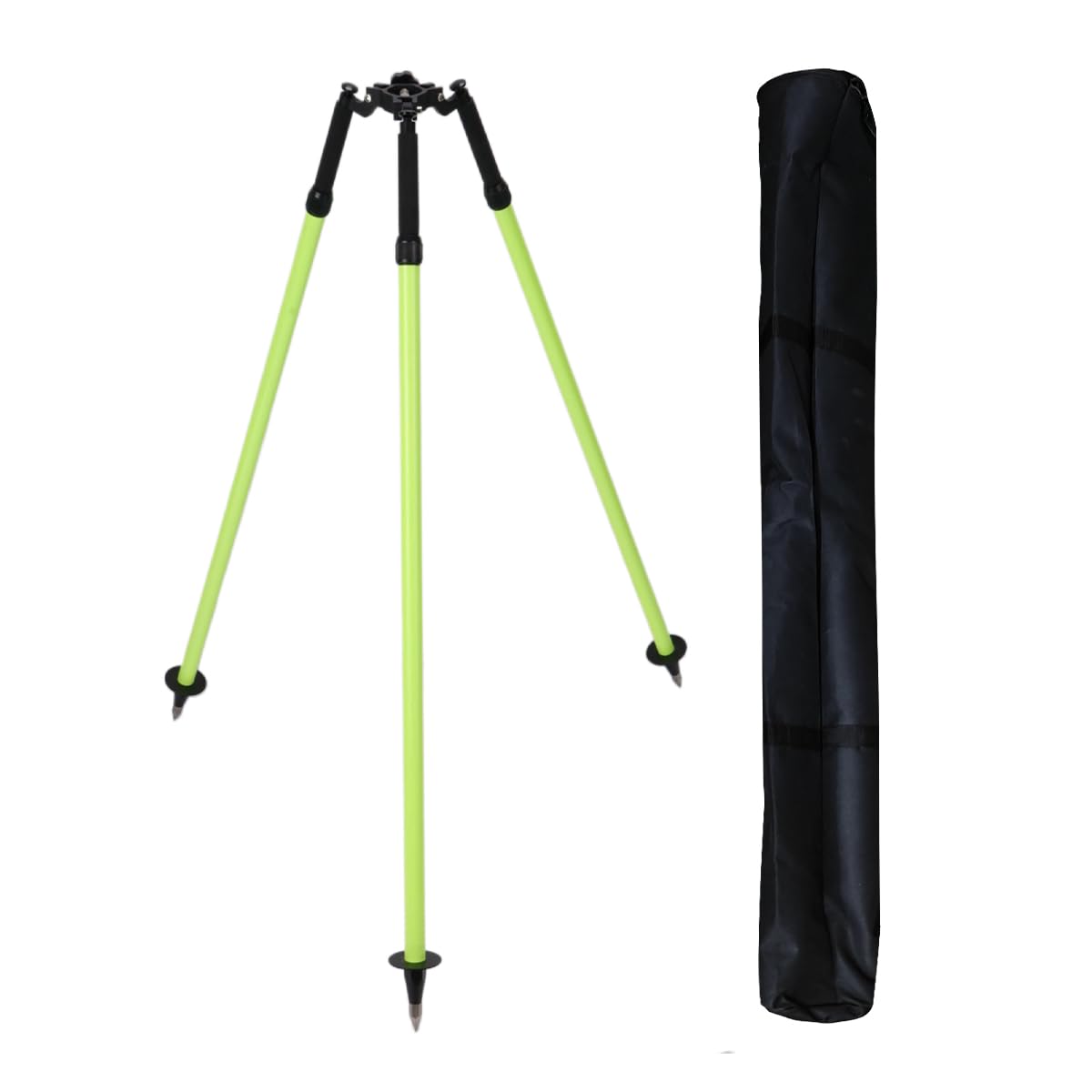 Trípode de liberación de pulgar, trípode profesional de aluminio para postes de prisma y topografía, compatible con estaciones totales y equipos de topografía, verde