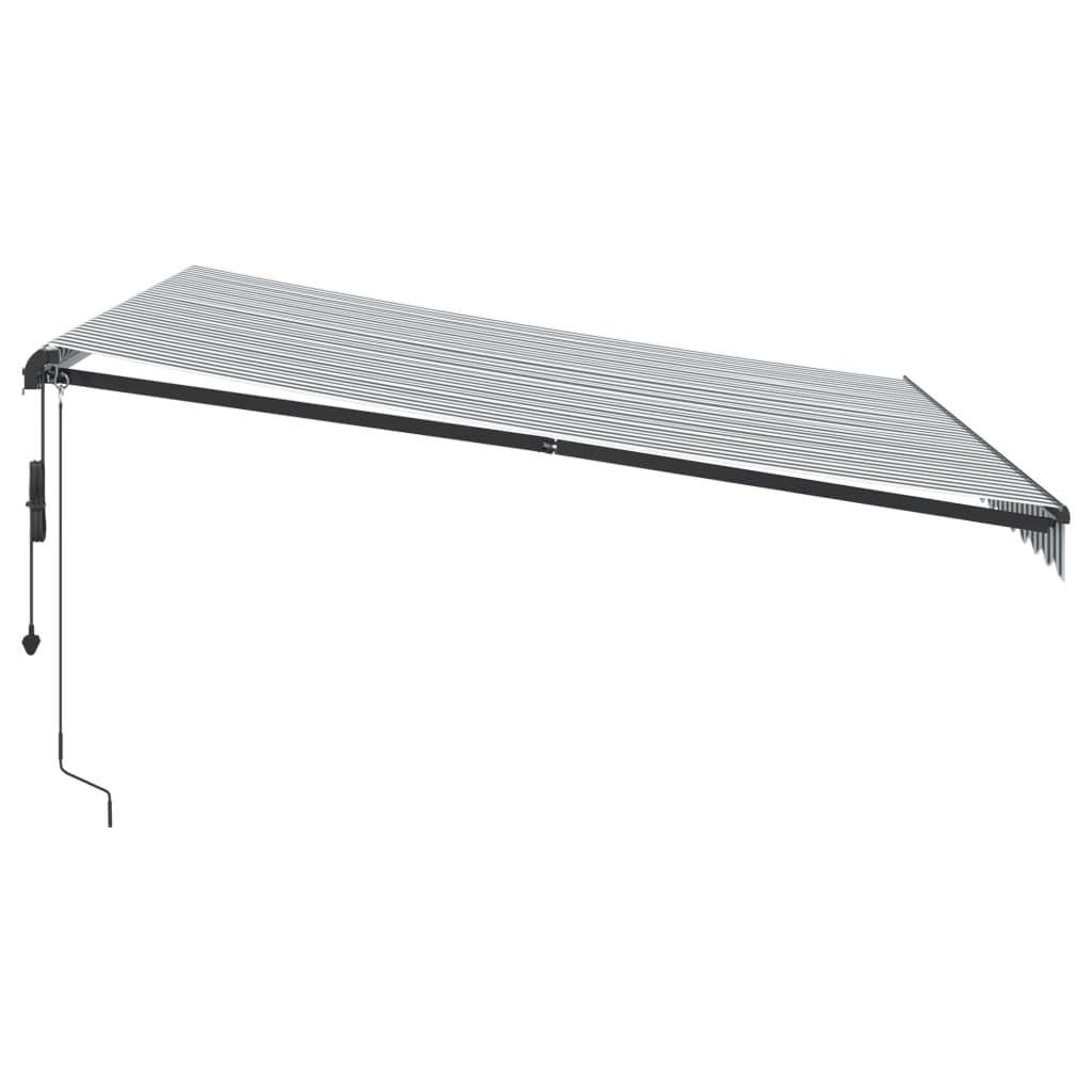 Tenda da Sole Automatica, Tessuto Antracite e Bianco con Telecomando, Struttura in Alluminio, Ombreggiatura UV per Patio Giardino Balcone, 400 x 350 cm
