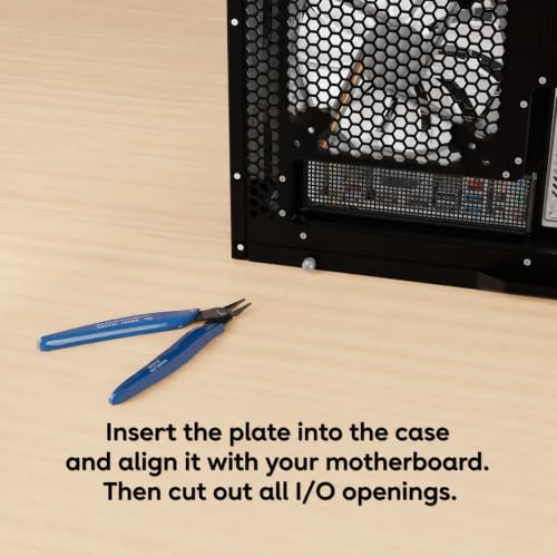 Image of Universal Motherboard I /O Shield Blank Plate (Pack of 2) - DIY Cut-to-Fit Rear I /O Backplate Replacement for ATX, mATX & Mini-ITX PC Cases (Black)