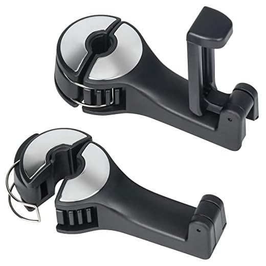 TOOVREN Upgraded 2 Pack Car Headrest Hidden Hook 2 in 1 Car Seat Hooks with Phone Holder for Purse, Backpacks,Toys,and Even Bottle Storage Organizer (Silver)
