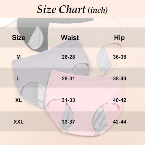 Image of Leak Proof Panties for Women Over 60, High Waisted Women's Incontinence Panties, Washable Ladies Period Underwear.