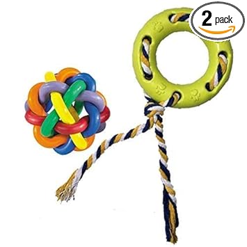 Padmashri Dog and Puppy Rubber and Cotton Chew Toy (Multicolour Dog Toys)