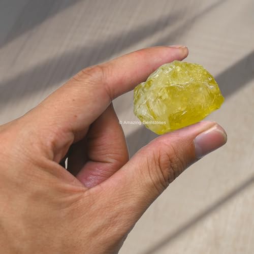 Image of Amazing Gemstone 2 Pieces Lemon Quartz Raw Crystals and Healing Stones, Natural Rocks for Tumbling and DIY Raw Stones and Crystals