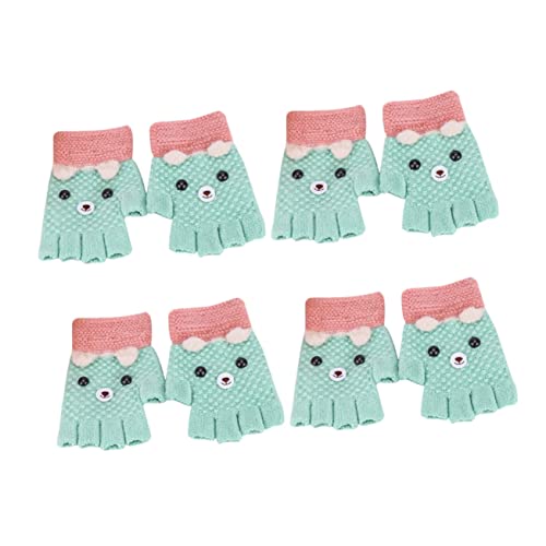 SHERCHPRY Fingerless Gloves for Boys and Girls 4 Pairs Warm Knitted Gloves Toddler Random Color
