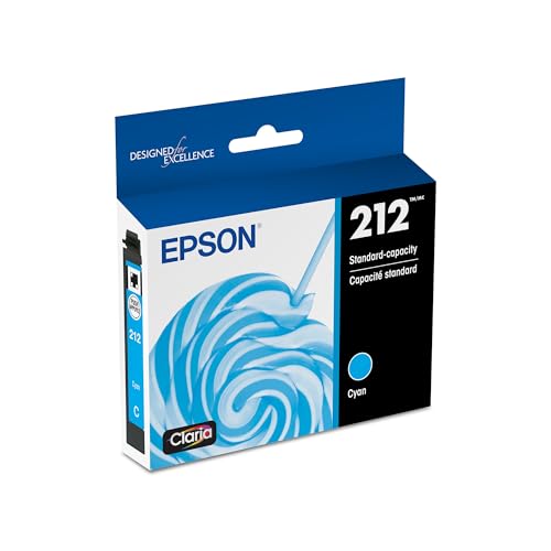 Image of Epson 212 Genuine Ink Standard Capacity Cyan Cartridge T212220 | Works With WorkForce WF-2830 WF-2850 Expression XP-4100 XP-4105 Inkjet Printers