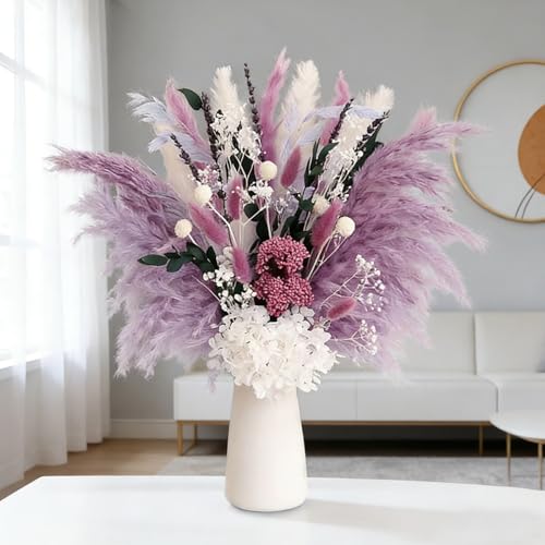 Bouquet Seco de Flores Pampas Bohemio Blanco y Mezclado miniatura 5