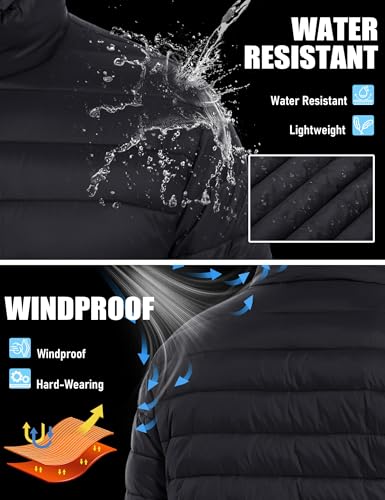 TACVASEN Men's Puffer Jacket Lightweight Warm Winter Insulated Water Repellent Windproof Quilted Coat - Image 4