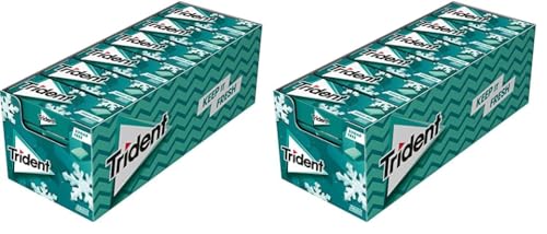 Trident Extreme Menthol - Chicles sin Azúcar con Sabor a Menta - Paquete de 48 Envases de 14 g