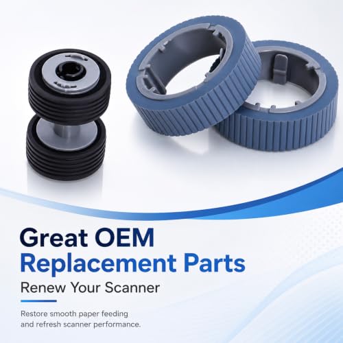 Image of PA03670-0001 and PA03670-0002 Scanner Brake and Pick Roller Set Compatible with Fujitsu Fi-7160 Fi-7260 Fi-7140 Fi-7240 Fi-7180 Fi-7280 Replacement Parts