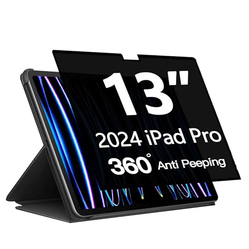 Image of 360 Privacy Screen Protector for iPad Pro 13 inch M4 7th Generation, iPad Pro 13 Inch 2024 Privacy Filter Screen Protector Anti Blue Light Anti-Spy