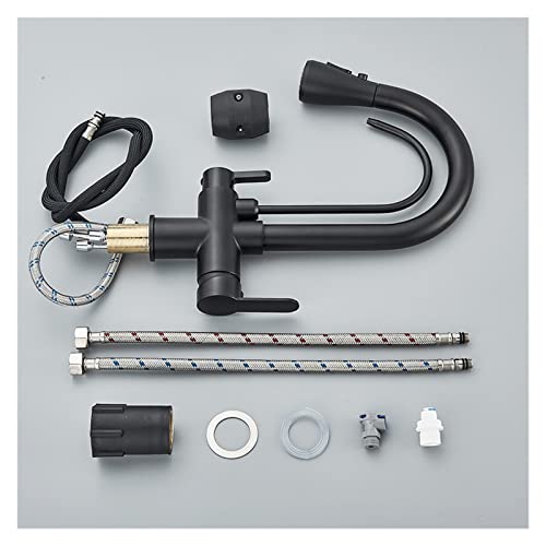 Robinet de cuisine noir mat douchette extractible mitigeur evier 3 fonctions - 7